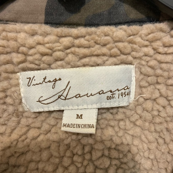 Vintage Havana Faux Fur-Lined Track Stripe Camo Women’s Jacket. - Picture 3 of 10